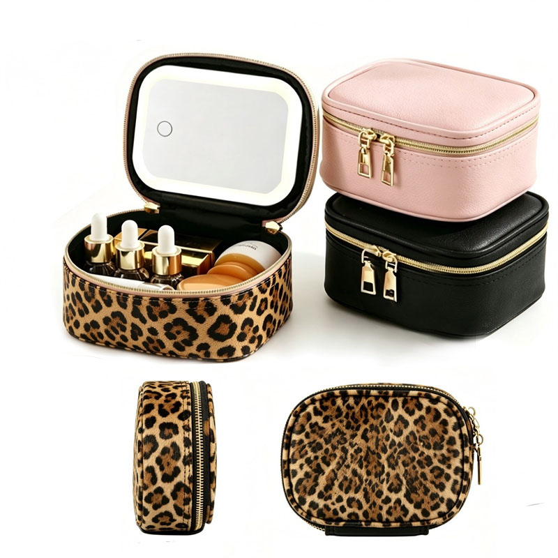 Beauty Preservation Makeup Bag - ポータブルLEDメイクアップ収納バッグ内蔵ミラー付き充電式化粧品収納ケースポータブル口紅メイクアップオーガナイザーバッグ
