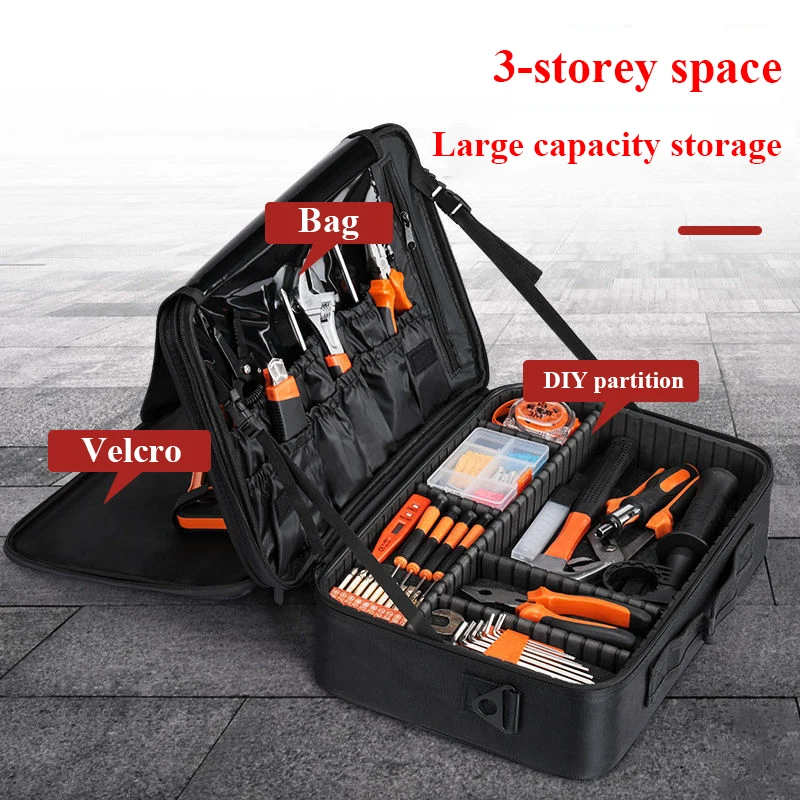 Beauty Preservation Makeup Bag - 大型ポータブル 3 段階ツールバッグハンドツールオックスフォード修復ツールバッグ収納トラベルバッグ作業ボルサデフェラメンタスメイクアップオーガナイザー