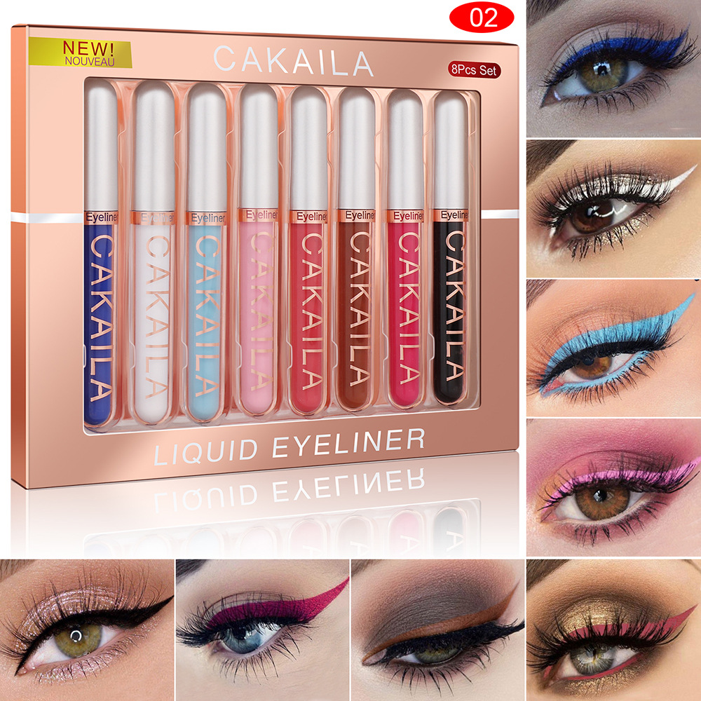 8 色セット防水アイライナーペン長持ちするグリッター & カ - Beauty Linasi Makeup のレビューと価格