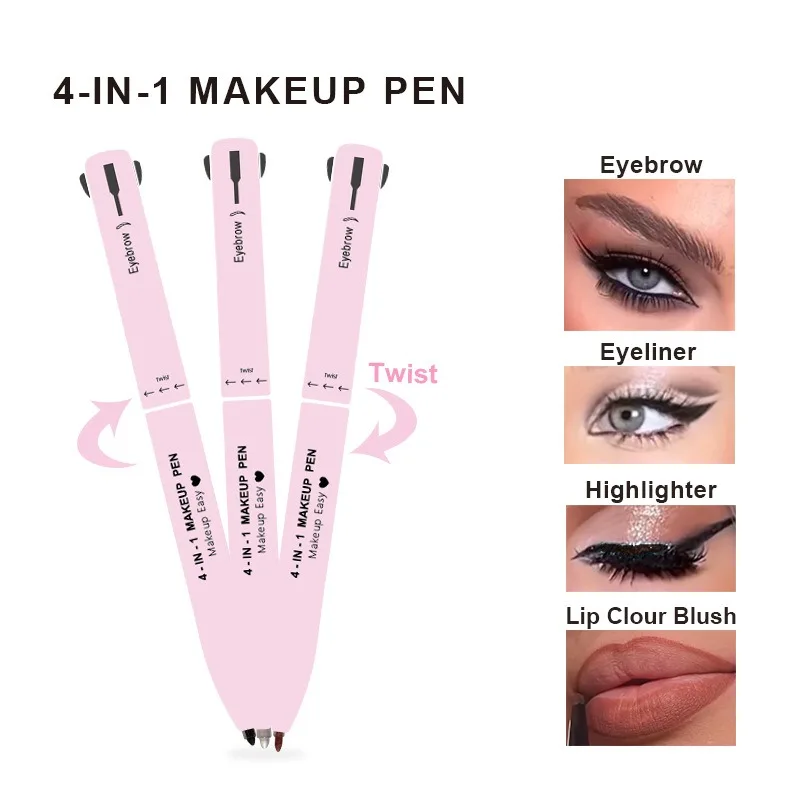 4 in 1アイブロウペンシルリップライナーハイライターペン - Beauty Linasi Makeup のレビューと価格