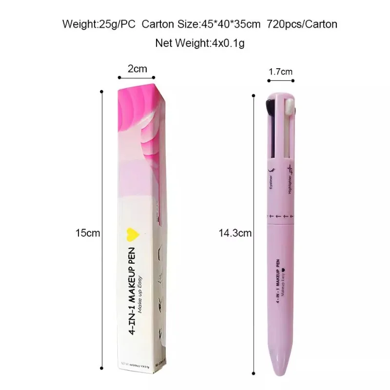 4 in 1アイブロウペンシルリップライナーハイライターペン - Beauty Linasi Makeup のレビューと価格
