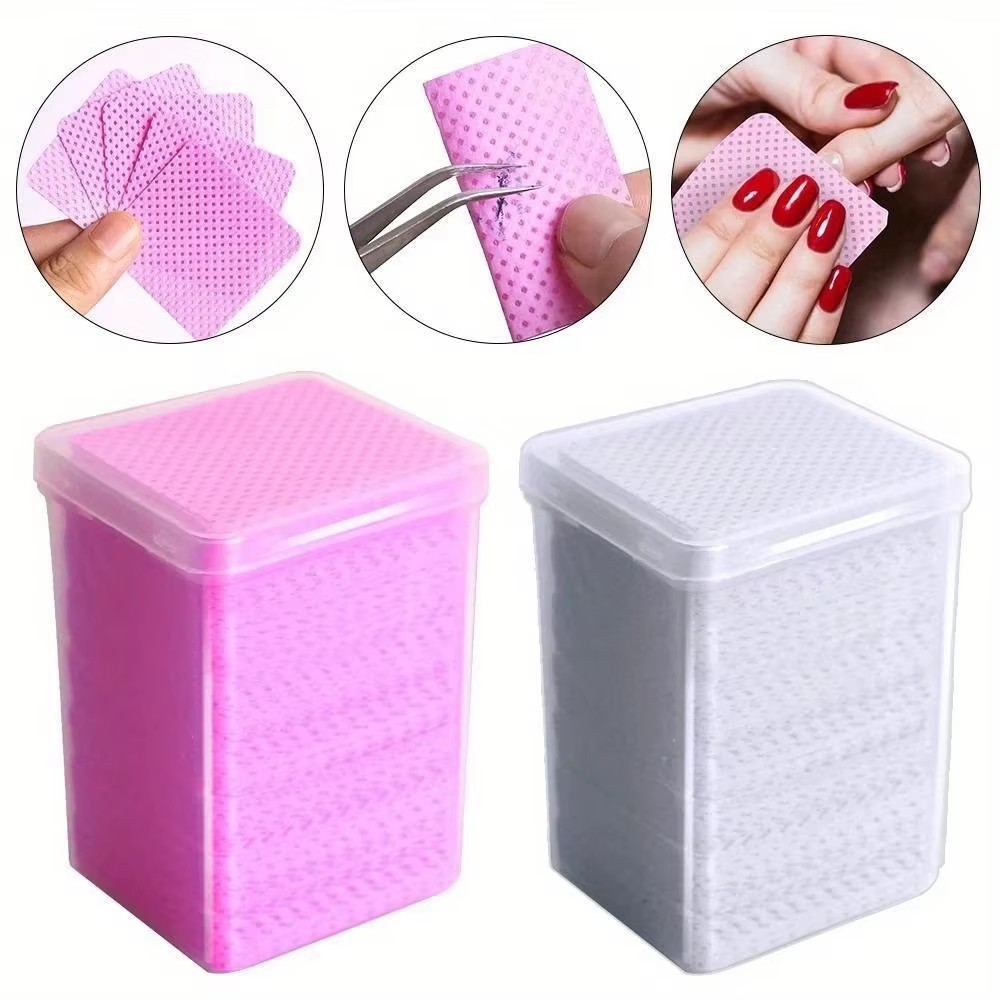 200枚入り ピンクの糸くずの出ないネイルポリッシュリムーバ - Gel Nail Polish のレビューと価格