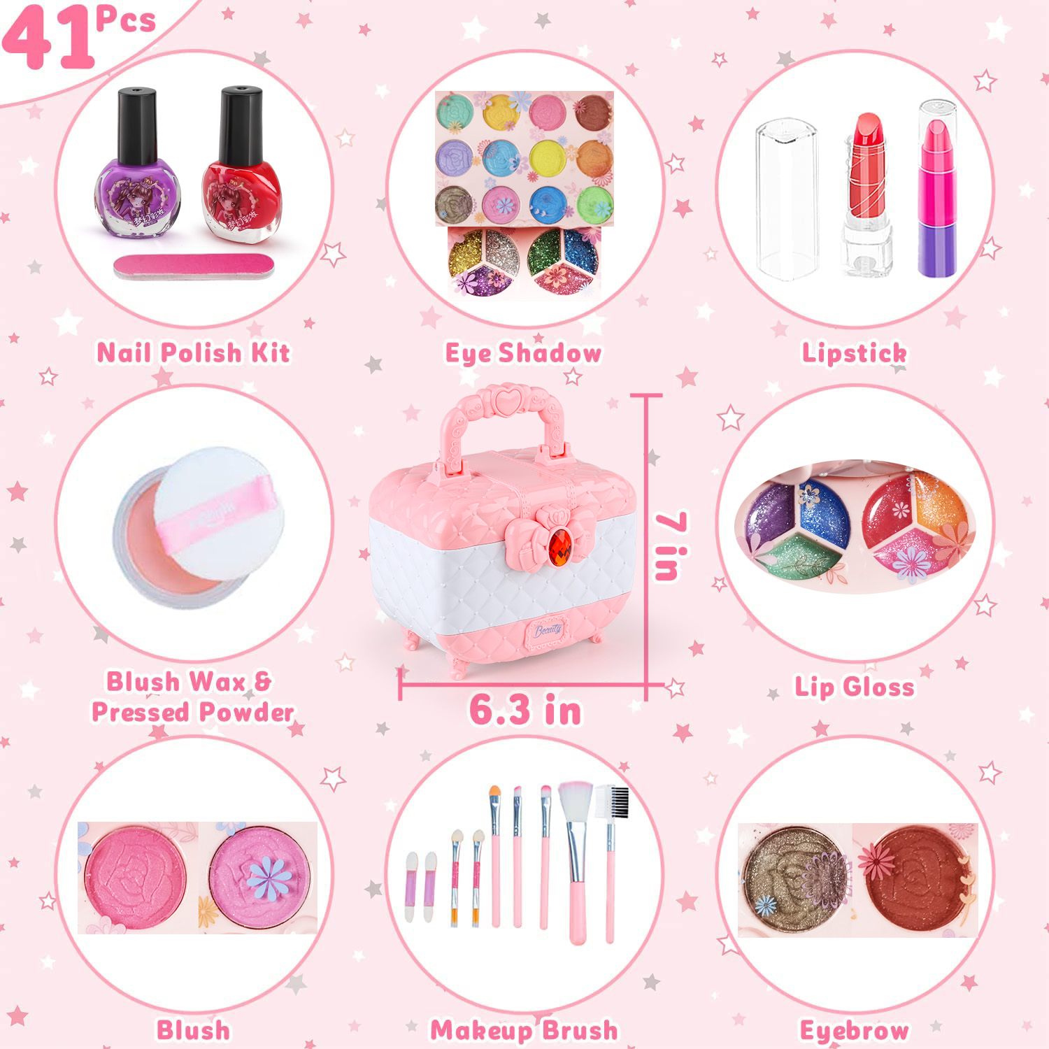 子供用メイクアップキット,女の子用の洗えるメイクアップセット - Beauty Makeup Kit For Kids のレビューと価格