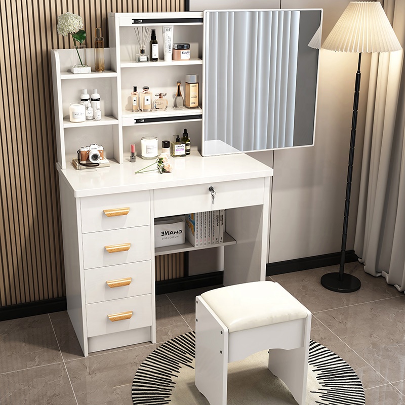 北欧スタイルの女性用寝室家具、モダンな小型ビューティー4段引 - Beauty Makeup Vanity Set のレビューと価格