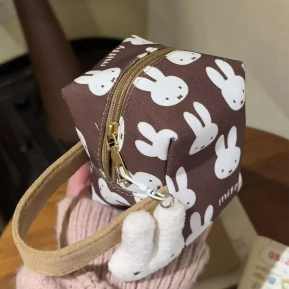 ブラウンミッフィープリントキャンバス化粧バッグスクエア化粧品 - Beauty Preservation Makeup Bag のレビューと価格