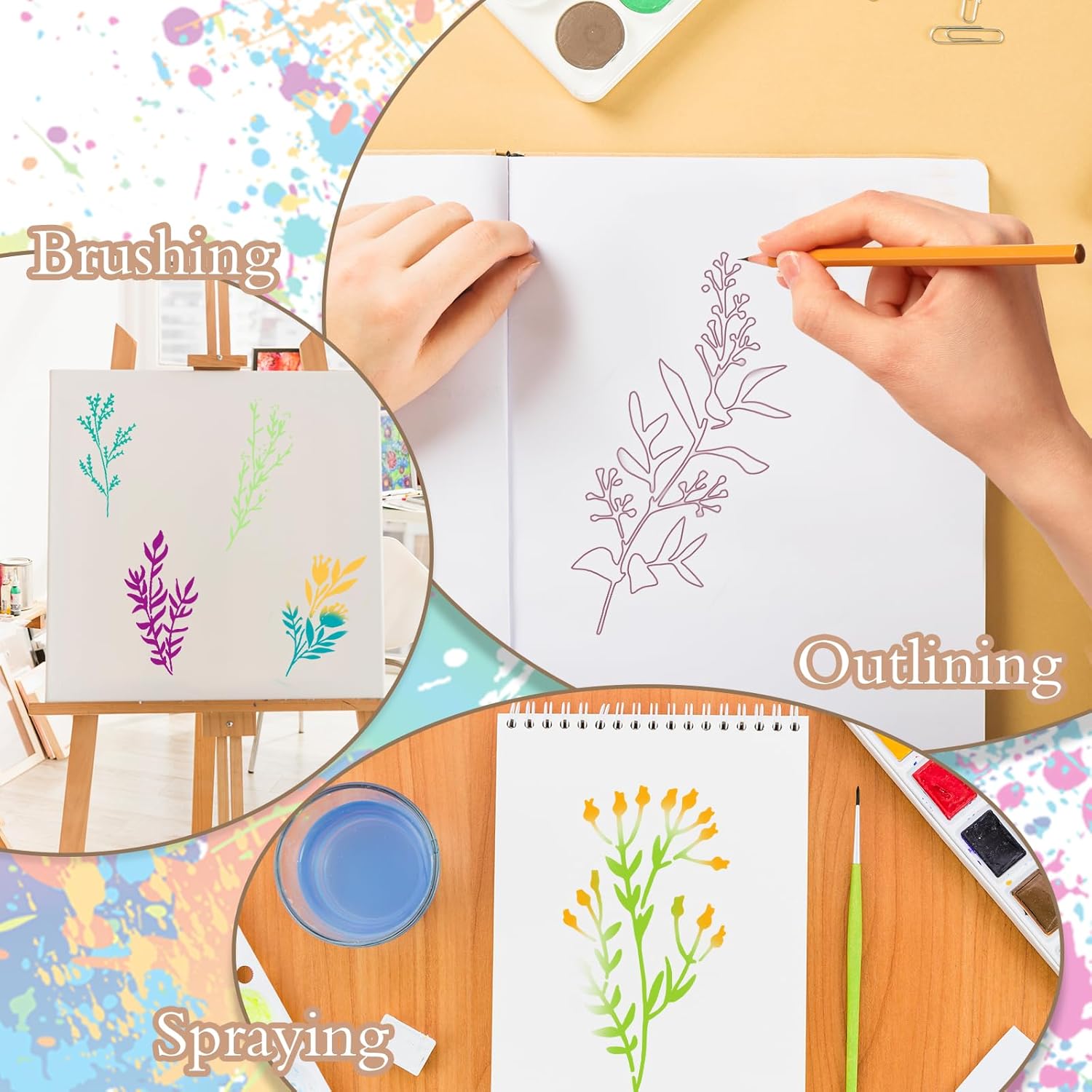 24 ピース/セット ワイルドフラワー ステンシル プロフェ - Beauty Makeup Kit For Kids のレビューと価格