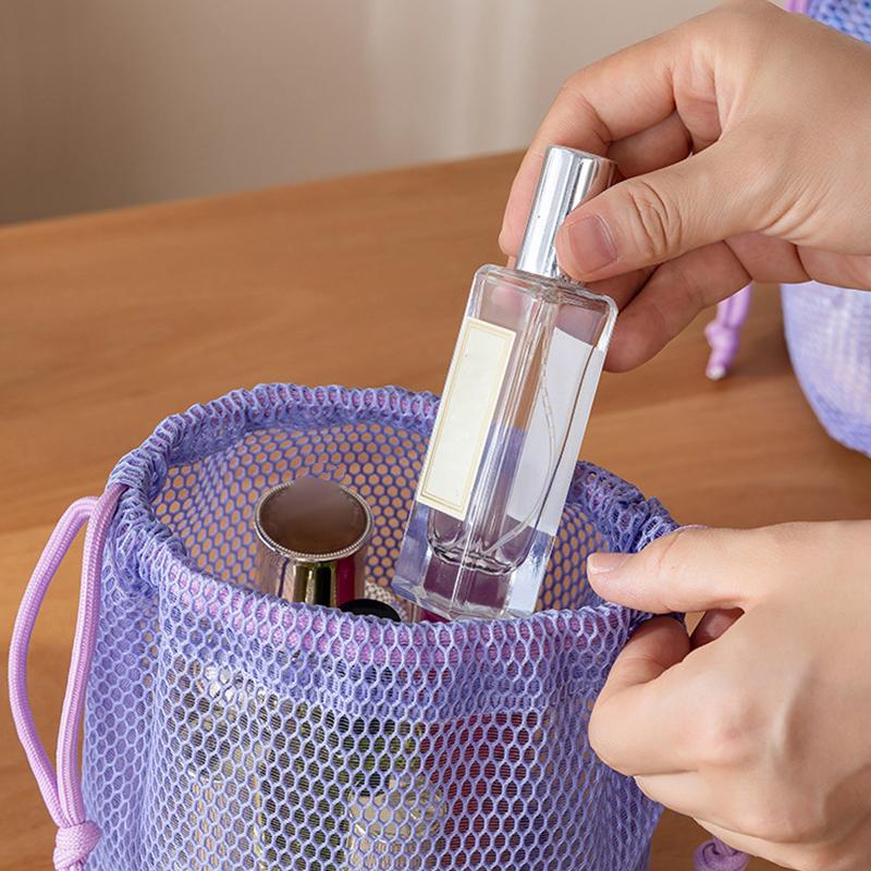 ナイロンメッシュ巾着収納ポーチ多目的トラベルバッグデジタル製 - Beauty Preservation Makeup Bag のレビューと価格