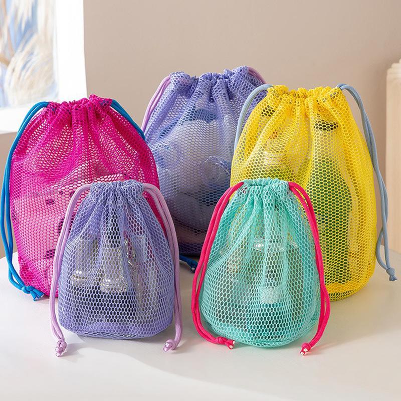 ナイロンメッシュ巾着収納ポーチ多目的トラベルバッグデジタル製 - Beauty Preservation Makeup Bag のレビューと価格
