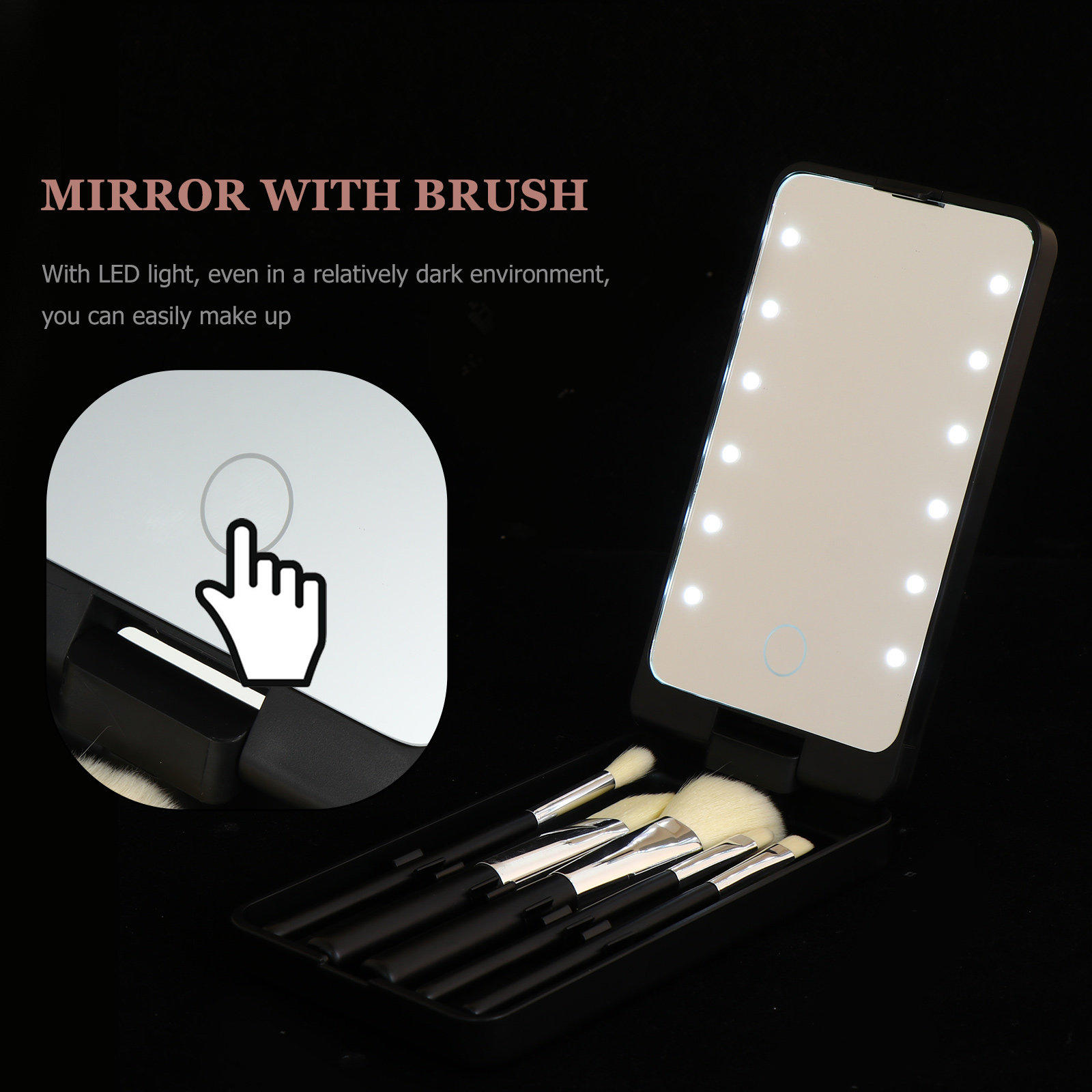 5個入りLEDライト付きメイクアップミラーセット、折りたたみ - Beauty Makeup Vanity Set のレビューと価格