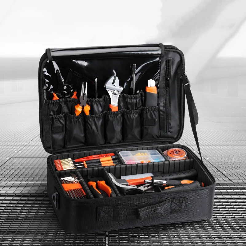 大型ポータブル 3 段階ツールバッグハンドツールオックスフォ - Beauty Preservation Makeup Bag のレビューと価格