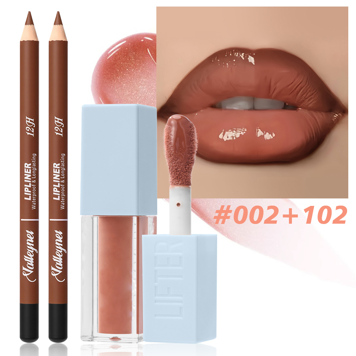 2 ピース/セット リップライナー + リップオイル マット - Beauty Linasi Makeup のレビューと価格
