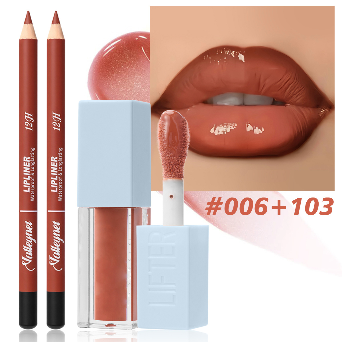 2 ピース/セット リップライナー + リップオイル マット - Beauty Linasi Makeup のレビューと価格