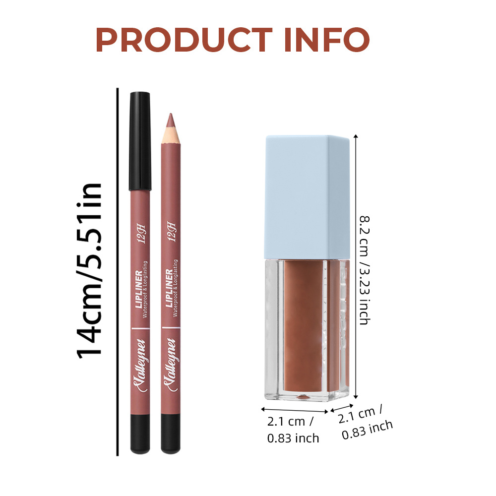 2 ピース/セット リップライナー + リップオイル マット - Beauty Linasi Makeup のレビューと価格