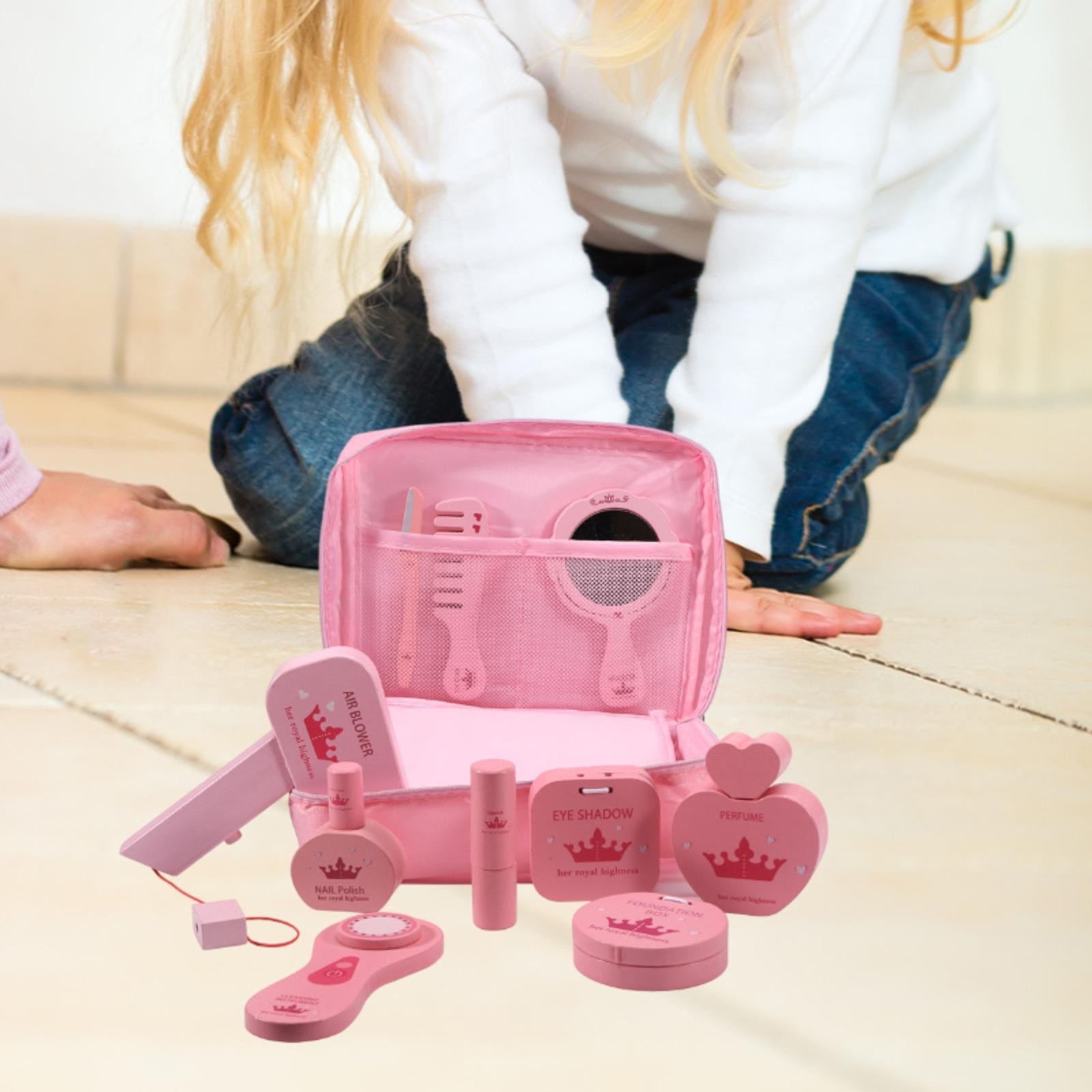 10個入りごっこ遊びメイクアップキット木製ビューティーサロン - Beauty Makeup Kit For Kids のレビューと価格