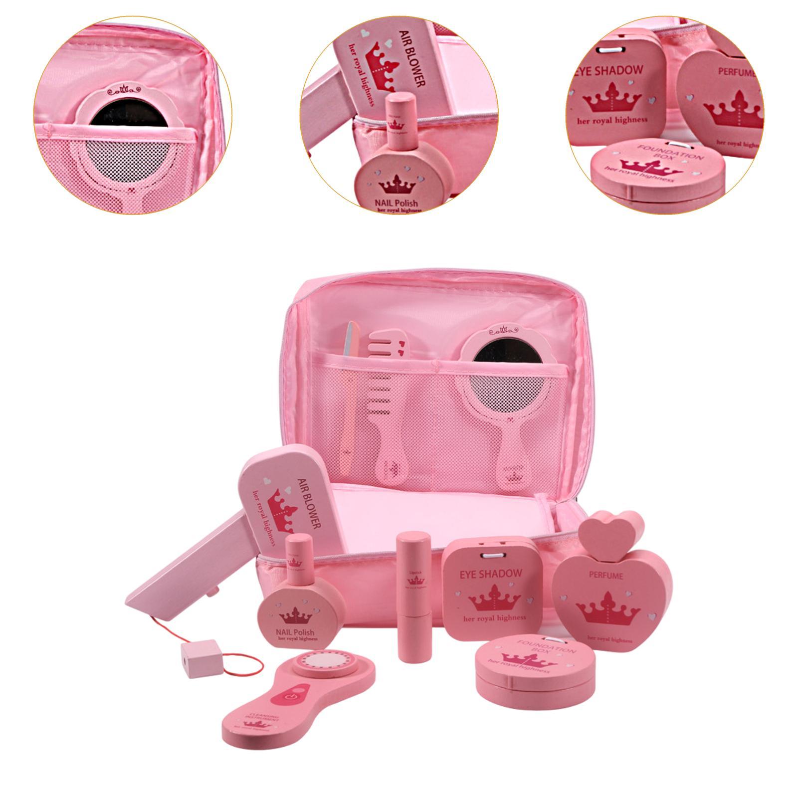 10個入りごっこ遊びメイクアップキット木製ビューティーサロン - Beauty Makeup Kit For Kids のレビューと価格