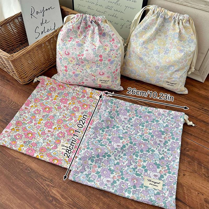 手作り花柄コットン巾着バッグヴィンテージ収納ポーチ環境に優し - Beauty Preservation Makeup Bag のレビューと価格
