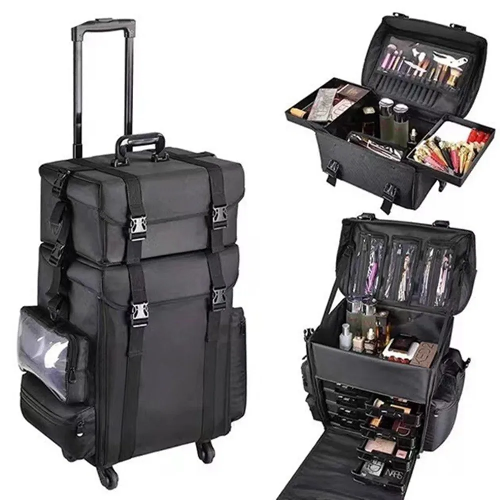 セット旅行化粧トロリーケーススーツケース化粧品メイクアップ収 - Beauty Makeup Vanity Set のレビューと価格