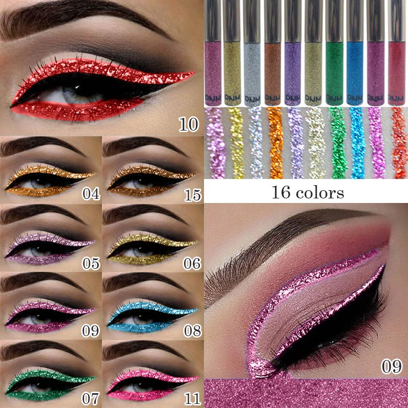 16 色ダイヤモンド液体アイライナープロフェッショナルシルバ - Beauty Linasi Makeup のレビューと価格